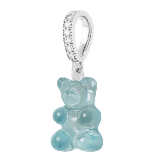 Crystal Haze Nostalgia bear Pave pendant - Mediterranean silver