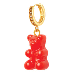 Crystal Haze Nostalgia bear earring - Sangria
