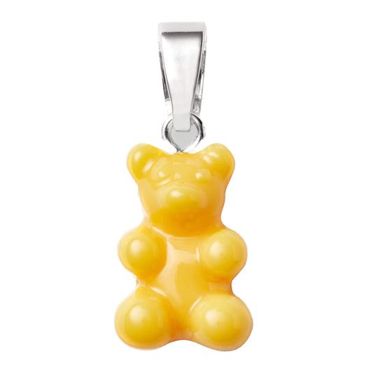 Crystal Haze Nostalgia bear pendant - NYC Taxi silver