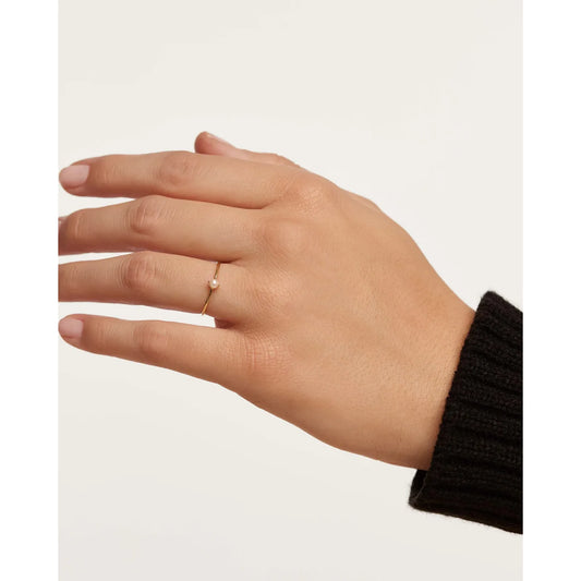 PDPAOLA Solitaire Pearl Ring 