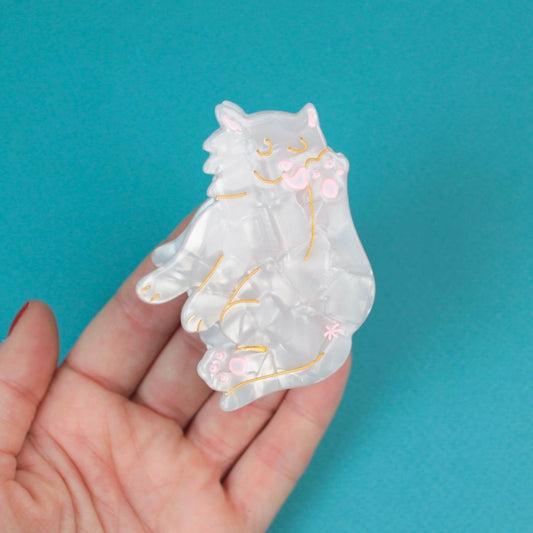 Coucou Suzette Hairclip White Cat