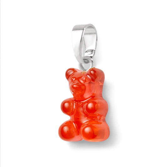 Crystal Haze Nostalgia bear pendant - Jelly red silver