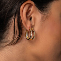 Crystal Haze Mini Ring Earrings - Clear