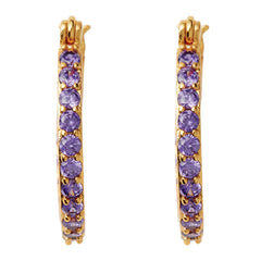 Crystal Haze Mini Ring Earrings - Lavender