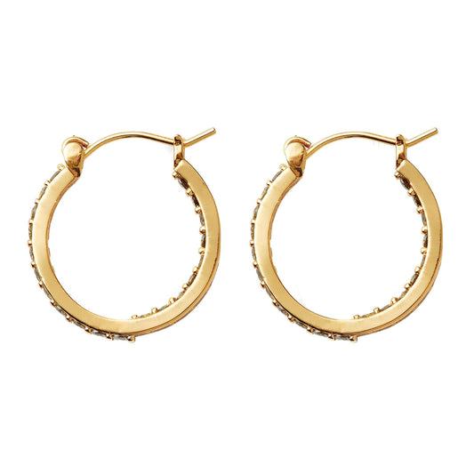 Crystal Haze Mini Ring Earrings - Olive