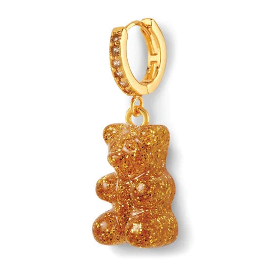 Crystal Haze Nostalgia bear earring - 24 k