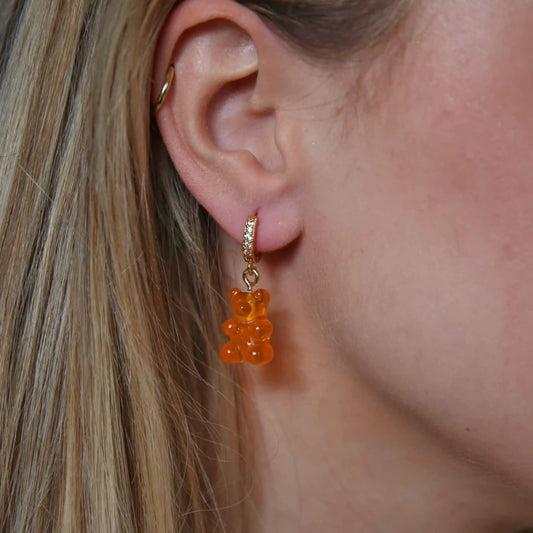 Crystal Haze Nostalgia bear earring - Fanta