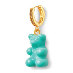Crystal Haze Nostalgia bear earring - Mykonos blue 