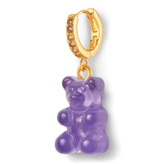 Crystal Haze Nostalgia bear earring - Plum