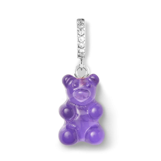 Crystal Haze Nostalgia bear earring - Plum silver