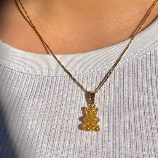 Crystal Haze Nostalgia bear pendant - 24k