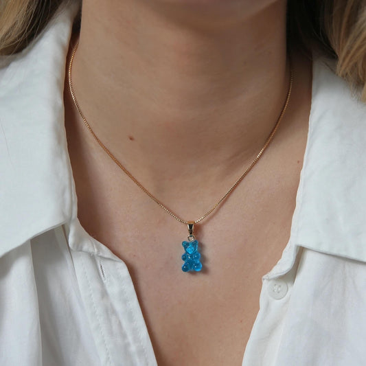Crystal Haze Nostalgia bear pendant - Azure
