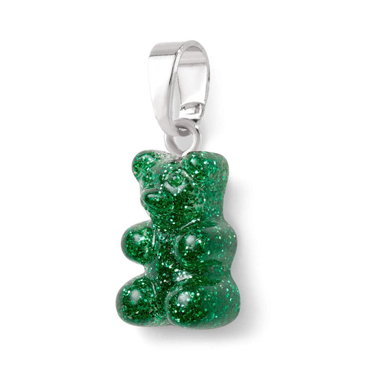 Crystal Haze Nostalgia bear pendant - Green Haze - silver