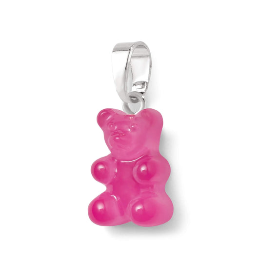 Crystal Haze Nostalgia bear pendant - Lollipop silver