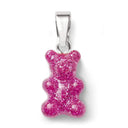 Crystal Haze Nostalgia bear privjesak - Magenta srebrni