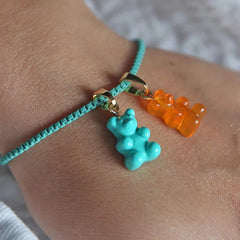Crystal Haze Nostalgia bear pendant - Mykonos blue