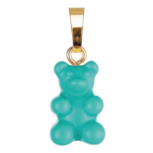 Crystal Haze Nostalgia bear pendant - Mykonos blue