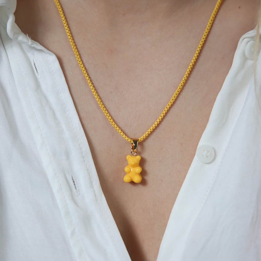 Crystal Haze Nostalgia bear pendant - NYC Taxi