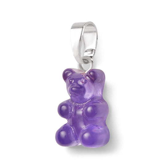Crystal Haze Nostalgia bear pendant - Plum silver