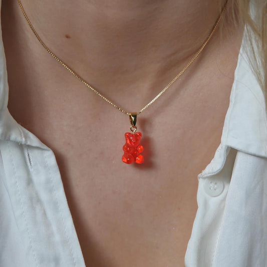 Crystal Haze Nostalgia bear pendant - Sangria