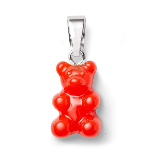 Crystal Haze Nostalgia bear pendant - Sangria silver