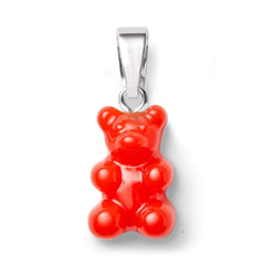 Crystal Haze Nostalgia bear pendant - Sangria silver
