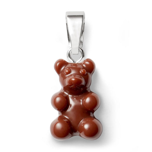 Crystal Haze Nostalgia bear pendant - Chocolate silver