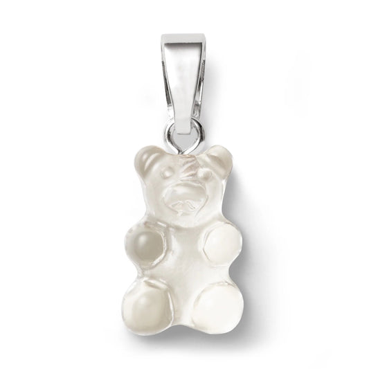 Crystal Haze Nostalgia bear pendant - Ice silver
