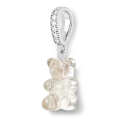 Crystal Haze Nostalgia bear Pave pendant - Ice silver
