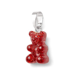 Crystal Haze Nostalgia bear pendant - Red Velvet silver