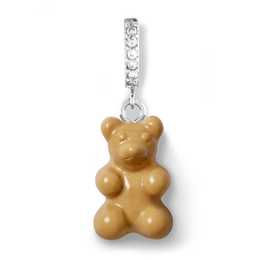 Crystal Haze Nostalgia bear earring - Salt Caramel silver