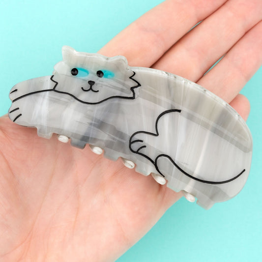 Coucou Suzette Hair Clip Grey Cat