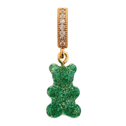 Crystal Haze Nostalgia bear Pave pendant - Green Haze