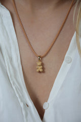 Crystal Haze Nostalgia bear pendant - Salt Caramel