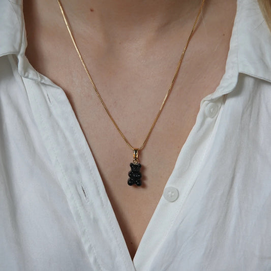 Crystal Haze Nostalgia bear pendant - Black